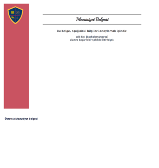 Ücretsiz Mezuniyet Belgesi Örneği - PDF Templates