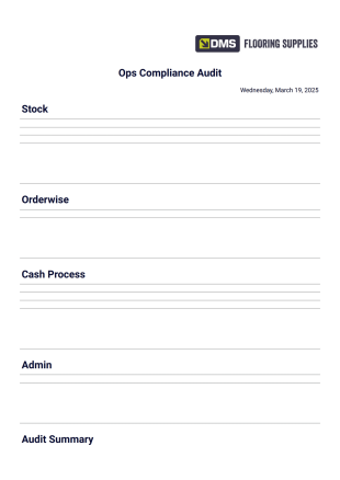 Updated Ops Compliance Visit PDF Template