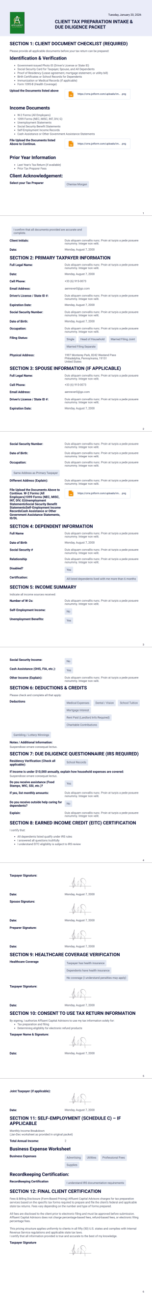 USA-Web Form PDF Template