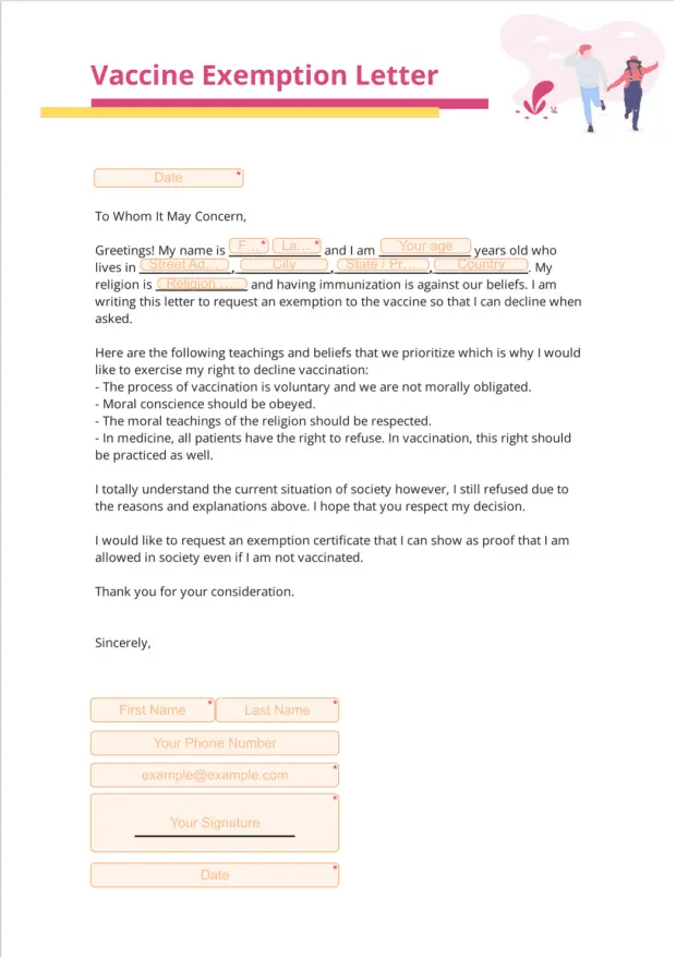 Vaccine Exemption Letter