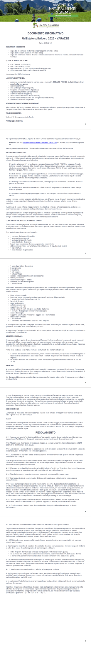 Varazze Programma - PDF Templates