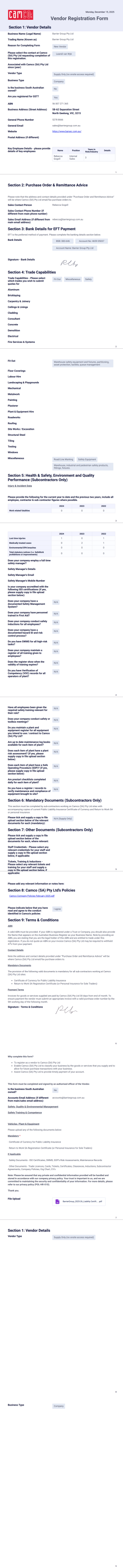 Vendor Registration PDF New - PDF Templates