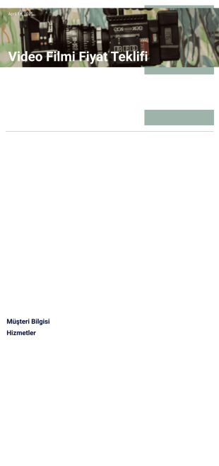 Video Filmi Fiyat Teklifi - PDF Templates