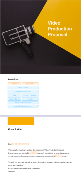 Video Production Proposal Template - PDF Templates