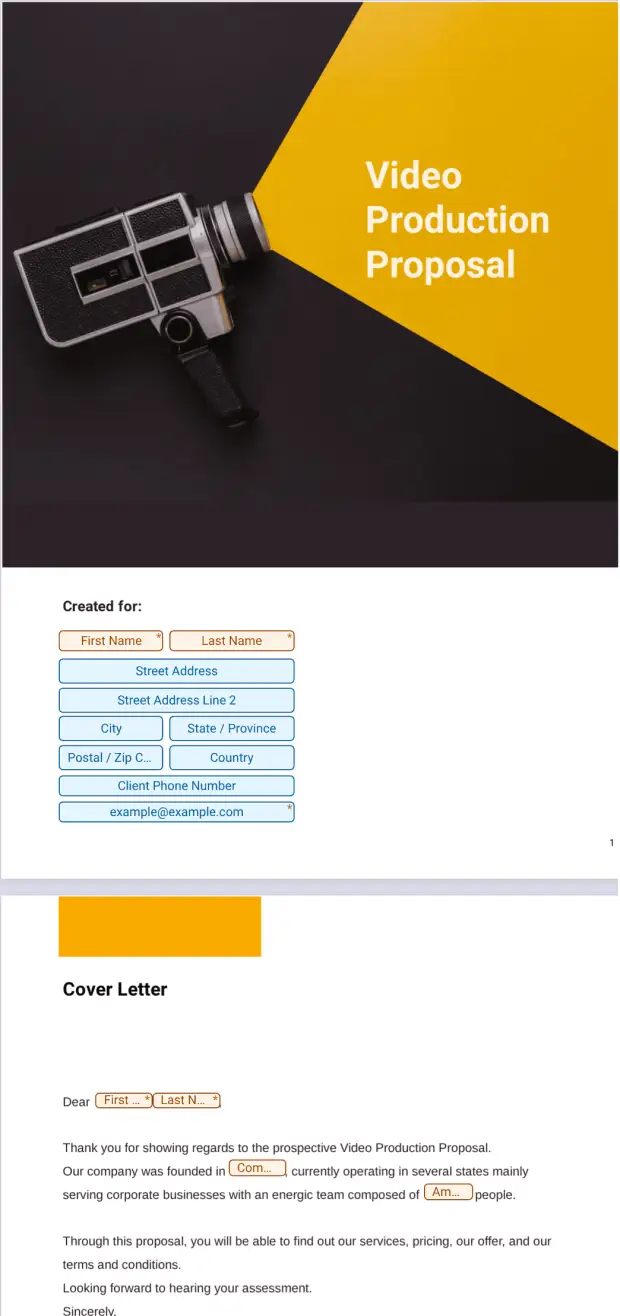 Video Production Proposal Template PDF Templates Jotform