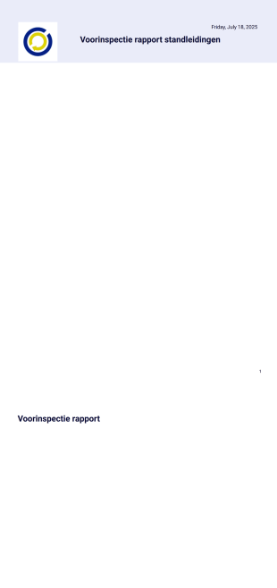 Voorinspectie Standleidingen - PDF Templates