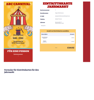 Vorlage Eintrittskarte für den Jahrmarkt - PDF-Vorlagen