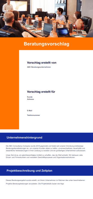 Vorlage für ein Beratungsangebot - PDF Templates