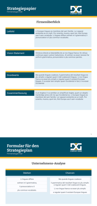Strategiepapier Vorlage - PDF Templates