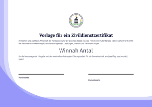Vorlage für ein Zivildienstzertifikat - PDF-Vorlagen
