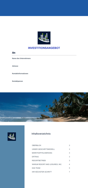 Vorlage für Investitionsangebot - PDF Templates