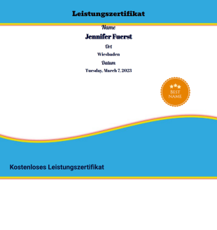 Vorlage für kostenloses Leistungszertifikat - PDF-Vorlagen