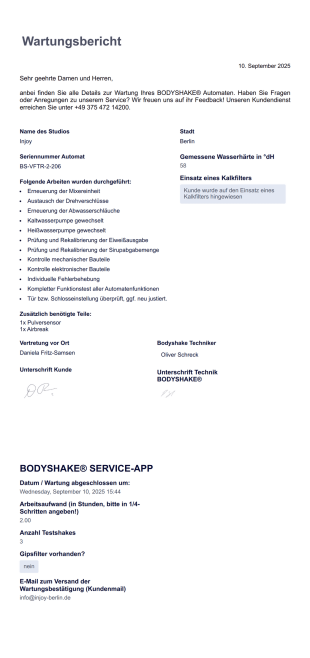 Wartung VFTR Kunde PDF-Vorlage