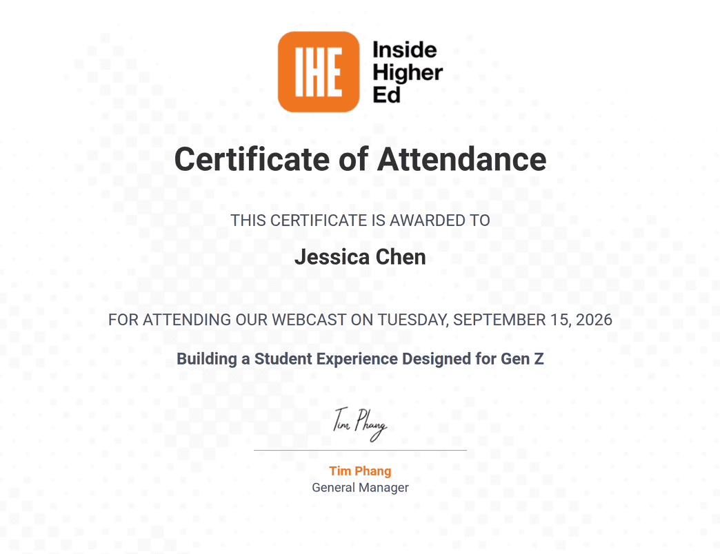Fillable Certificate.pdf Webcast Certificate of Attendance PDF Template | Jotform