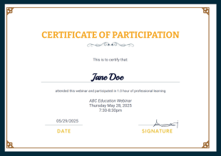 Webinar Certificate - PDF Templates
