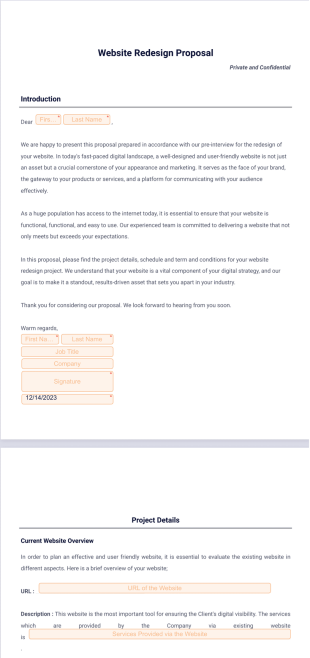 Website Redesign Proposal PDF Template