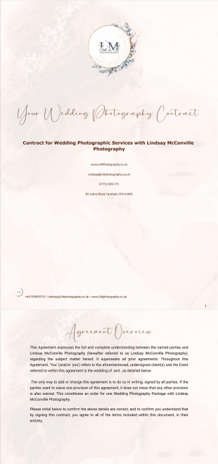 Wedding Photography Contract - PDF Templates