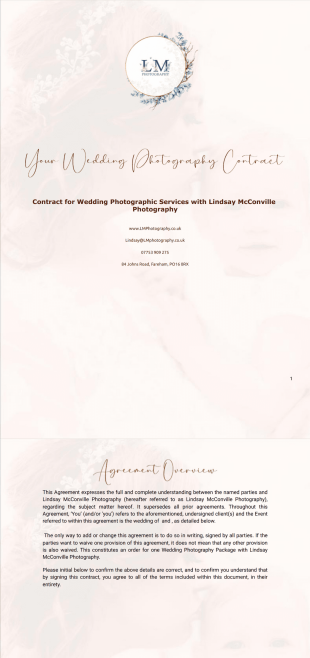 Wedding Photography Contract - PDF Templates