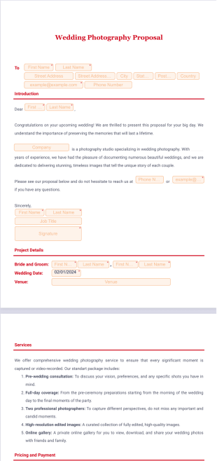 Wedding Photography Proposal PDF Template