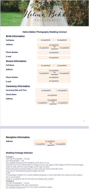 Wedding Photography Template - PDF Templates