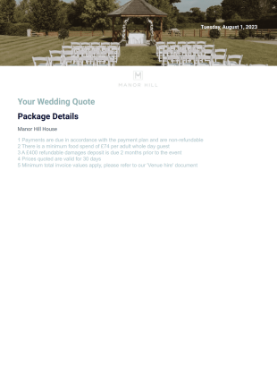 Wedding Quotation PDF Template