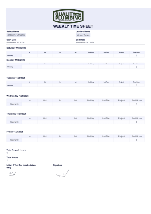 Timesheet - PDF Templates