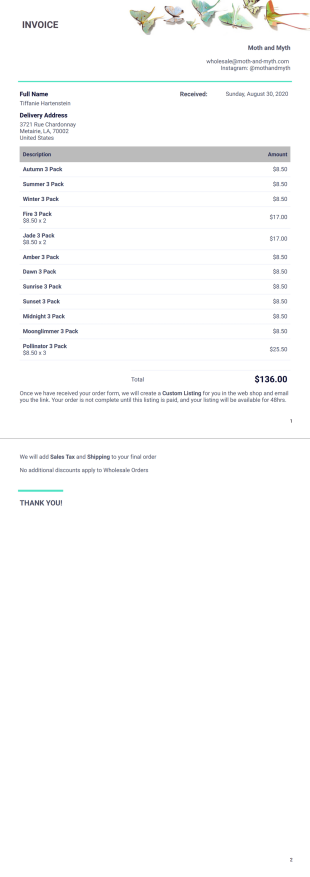Wholesale Invoice - PDF Templates
