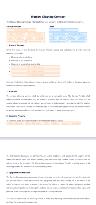 Window Cleaning Contract PDF Template