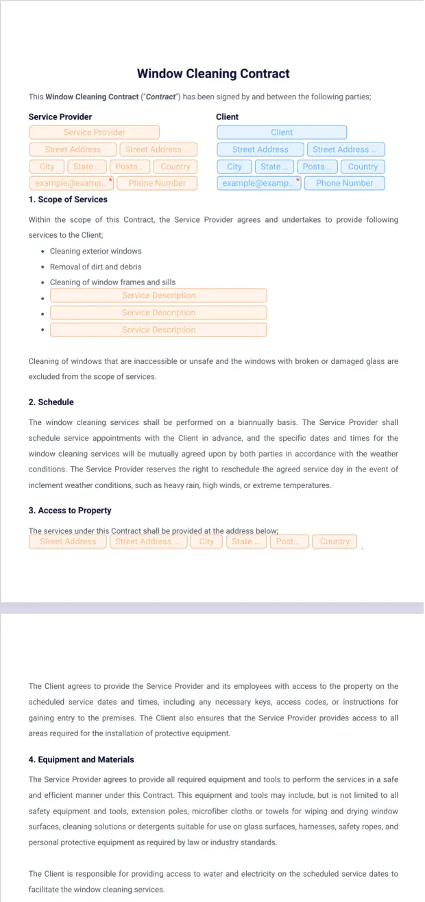 Window Cleaning Contract