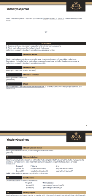 Yhteistyösopimuspohja - PDF Templates