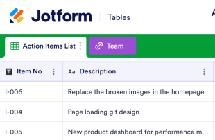 Action Items Template