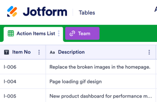 Action Items Template