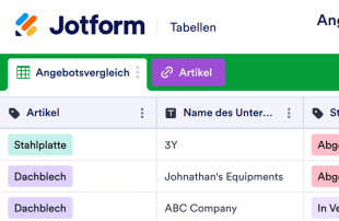 Angebotsvergleich Template