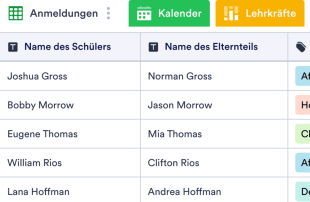 Anmeldungen für Eltern-Lehrer-Gespräche Tabellenvorlage