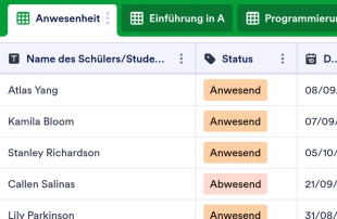 Anwesenheitsliste Klasse/Kurs Tabellenvorlage