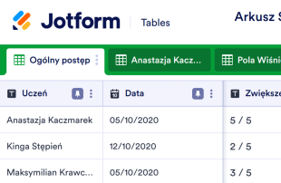 Arkusz Śledzenia Postępów Uczniów Template