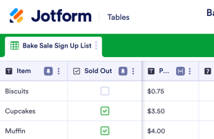 Bake Sale Sign Up Sheet Template