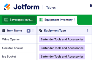 Bar Inventory Template