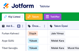 Basit CRM Tablosu Template