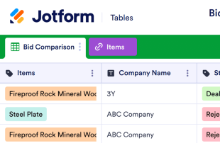 Bid Comparison Template
