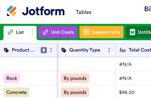 Bill of Materials Template