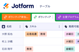 ボランティア登録シート Spreadsheet Template