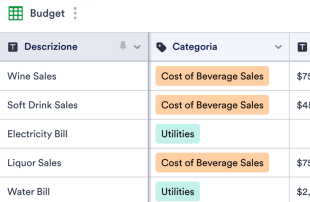 Budget per Ristorante Modello di foglio di calcolo