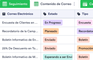 Calendario de Marketing por correo Electrónico Plantilla de Hoja de Cálculo