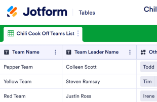 Chili Cook Off Sign Up Spreadsheet Template