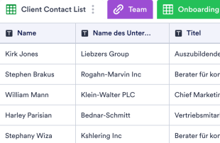 Client-Onboarding-Tabelle-Vorlage Tabellenvorlage