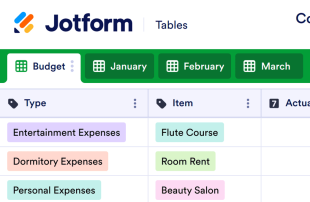 College Budget Template