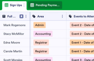 Conference Sign Up Spreadsheet Template