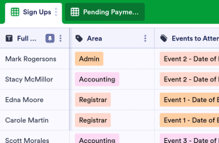 Conference Sign Up Spreadsheet Template