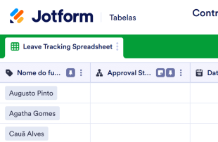Controle de férias e afastamentos Spreadsheet Template